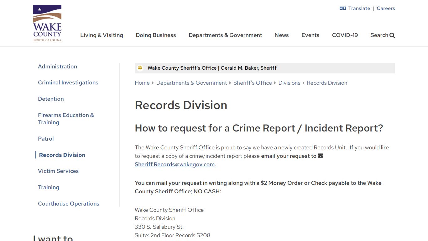 Records Division | Wake County Government